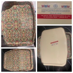 Vintage Elite Trays Paper Machete Metal Serving Trays